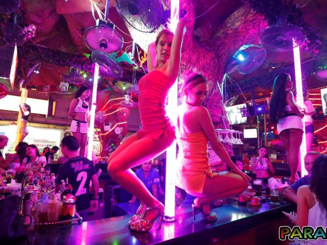 Horny Party Girls working the stripper pole